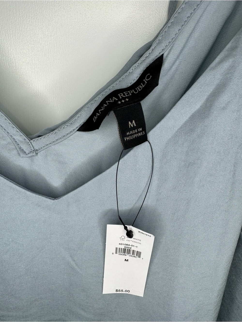 Banana Republic Satin Tie-Back Camisole Top Dust Blue - Picture 2 of 4